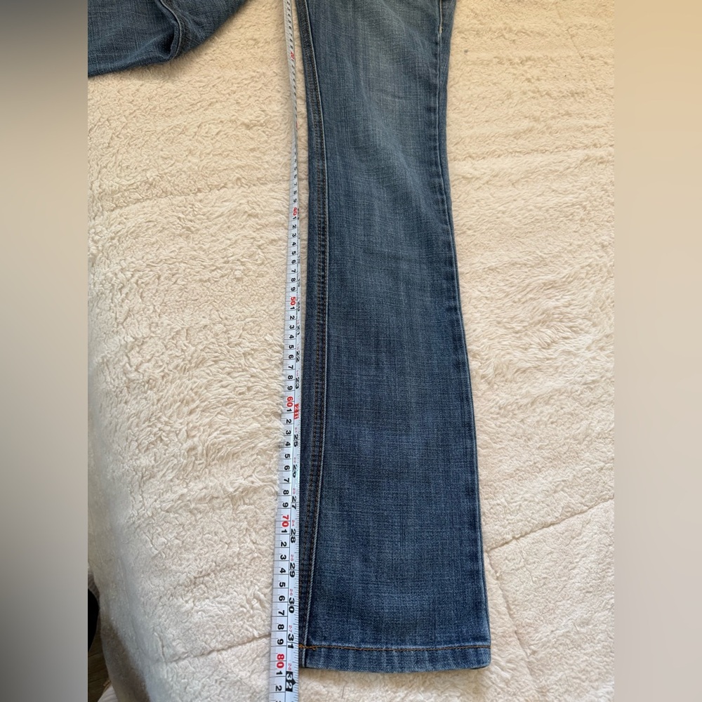 Y2K Frankie B Low-Rise Skinny Jeans • Rhinestone Peace Sign • Size 25 - Picture 4 of 6